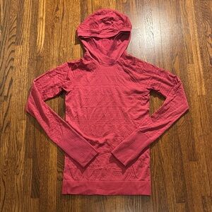 lululemon athletica Red Hooded Long Sleeve Top